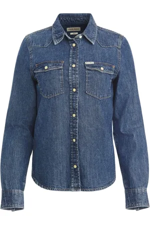 Guess Slim fit denim blouse met lange mouwen voor dames