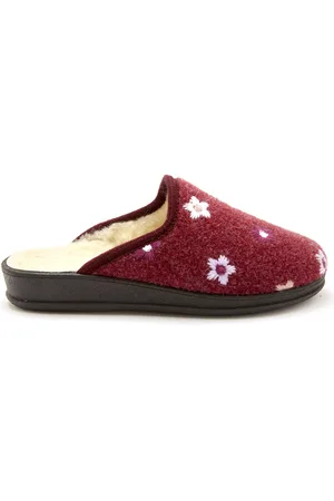 Pediconfort Vrouwen leren pantoffels met wolvoering