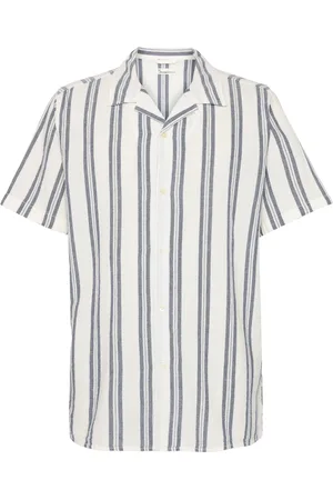 Knowledge Cotton Apparal Gestreepte katoen shirt Box