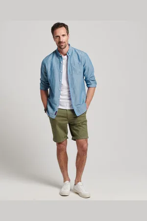 Superdry Button-down overhemd van linnen en biologisch katoen Studios