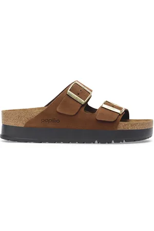 Birkenstock Leren Sandalen Arizona PAP Flex Platform Nubuck