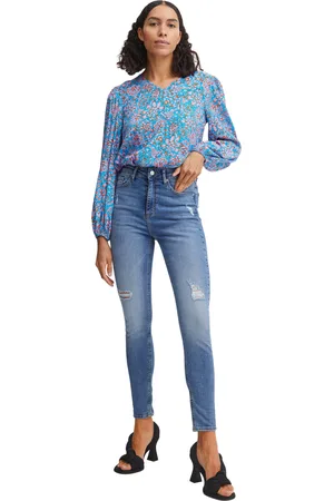 B YOUNG Damesblouse met lange mouwen en v-hals Flouri