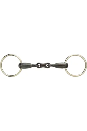Weatherbeeta Snaffle bit, zoet ijzer vrij ring bit met Franse schakels voor paarden Korsteel