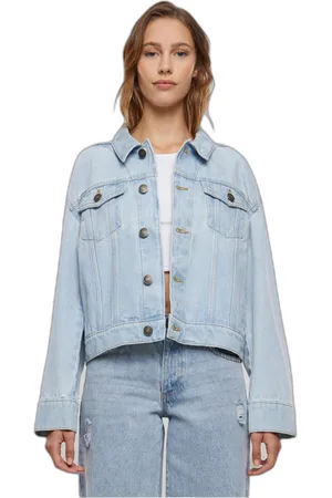 Urban classics Damesjas van oversized denim 80‘s
