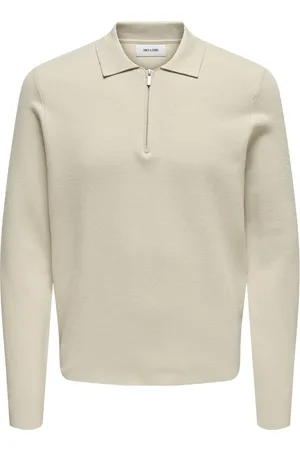 Only & Sons Poloshirt met lange mouwen en 1/2 rits Cooper