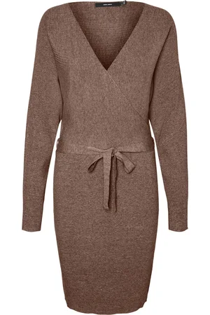 VERO MODA Damesjurk met lange mouwen en v-hals Hollyrem