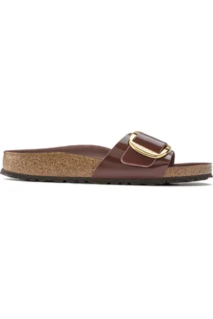 Birkenstock Dames muiltjes Madrid Big Buckle Natural Leather Patent