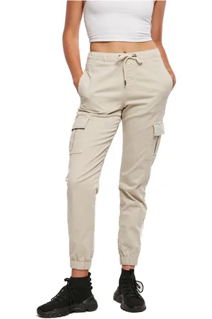 Urban classics Vrouwen comfortabele hoge taille cargo jogging