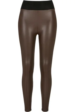 Urban classics Dames legging met hoge taille van imitatieleer