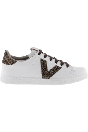 victoria Lage damesschoenen met leer- en glittereffect Berlin