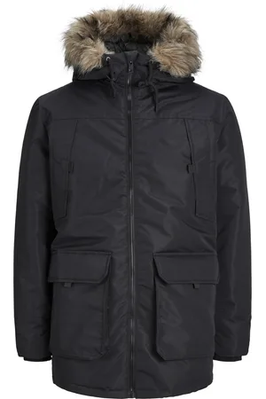 JACK & JONES Parka van imitatiebont Construct