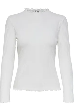 ONLY Dames-T-shirt Emma met lange mouwen - Col Montant