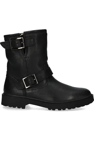 Blackstone Leren dameslaarzen met bont WL01