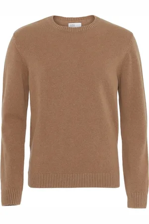 Colorful Standard Wollen trui met ronde hals Classic Merino sahara camel