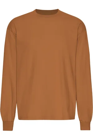 Colorful Standard T-shirt met oversized lange mouwen Organic Ginger Brown