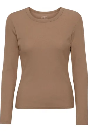 Colorful Standard Geribd dames-T-shirt met lange mouwen Organic sahara camel