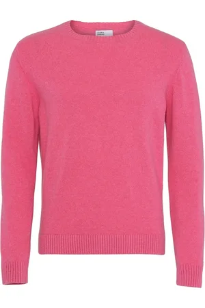 Colorful Standard Wollen trui met ronde hals Classic Merino bubblegum pink