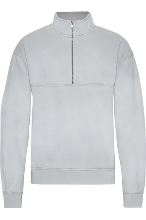 Colorful Standard 1/4 rits sweater Organic Faded Grey