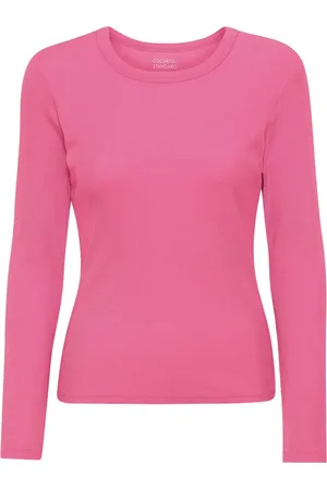 Colorful Standard Geribd dames-T-shirt met lange mouwen Organic bubblegum pink
