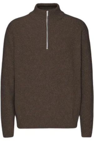 Colorful Standard Trui met ritssluiting van wol Merino