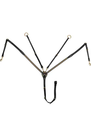 Supreme Leren jachtcollier met messing vork
