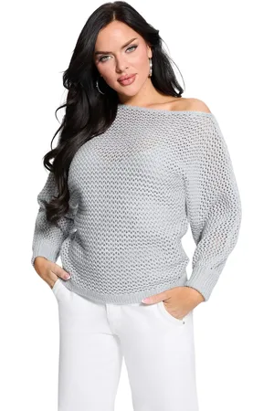 Guess Vrouwelijke off-shoulder sweatshirt Poa Metallic