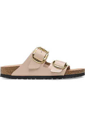 Birkenstock Dames muiltjes Arizona Big Buckle Natural Leather Patent