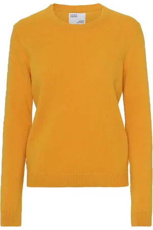 Colorful Standard Damestrui met Ronde Hals in Wol Classic Merino Burned Yellow