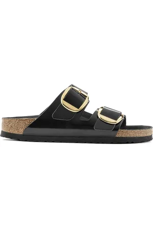 Birkenstock Dames muiltjes Arizona Big Buckle Natural Leather Patent