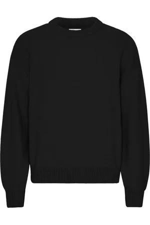 Colorful Standard Trui met oversized ronde hals Deep Black