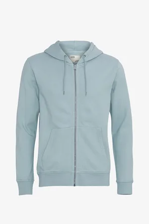 Colorful Standard Gecombineerde hoodie met rits Classic Steel Blue