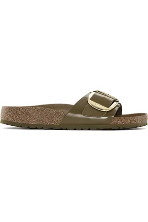 Birkenstock Dames muiltjes Madrid Big Buckle Natural Leather Patent