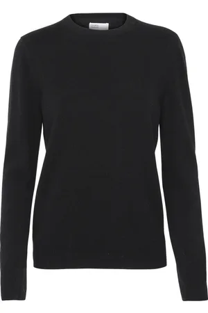 Colorful Standard Damestrui met Ronde Hals in Wol Light Merino Deep Black