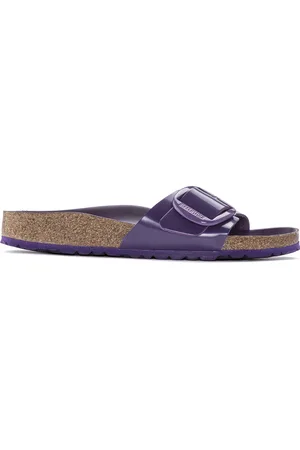 Birkenstock Dames muiltjes Madrid Big Buckle Natural Leather Patent