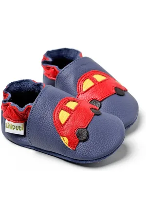 Liliputi Zachte slofjes voor babyjongens Blue Cars V8