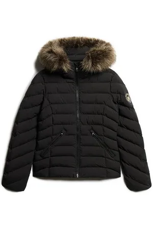 Superdry Gewatteerd donsjack voor dames Fuji Faux Fur