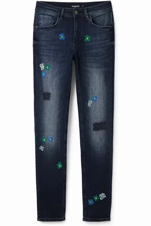 Desigual Geborduurde skinny jeans voor dames Push-up