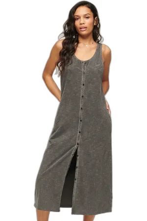 Superdry Damesjurk in jersey met knopen in het midden Vintage