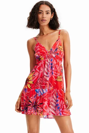 Desigual Korte jurk met tropische uitsnijding voor vrouwen