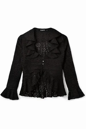 Desigual Damesblouse met lange mouwen en ruches