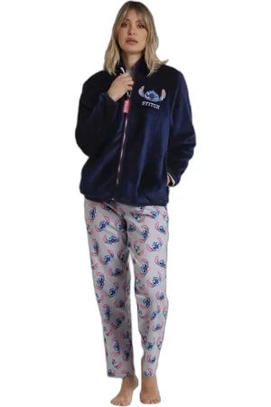 Disney Warme lange mouwen damesrobe Stitch Faces