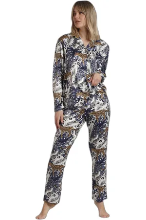 Admas Open pyjama met lange mouwen voor dames Luxury Leopard
