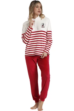 Disney Gestreepte pyjama met lange mouwen voor dames King Mickey