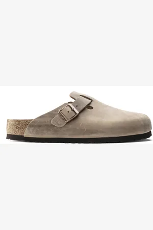 Birkenstock Geoliede leren klompen Boston Oiled
