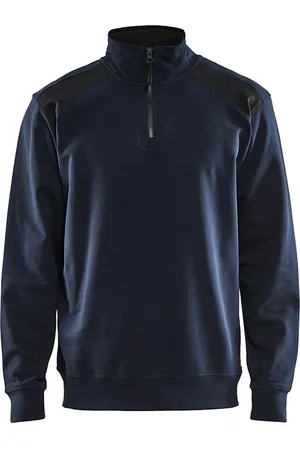 BLAKLADER Tweekleurig trucker-hals sweatshirt