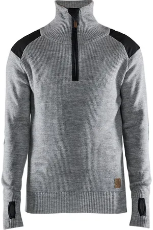 BLAKLADER Wollen sweatshirt met ritskraag