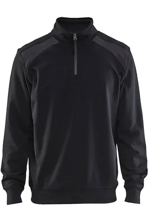 BLAKLADER Tweekleurig trucker-hals sweatshirt