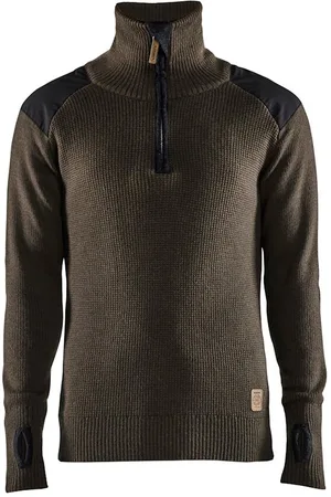 BLAKLADER Wollen sweatshirt met ritskraag