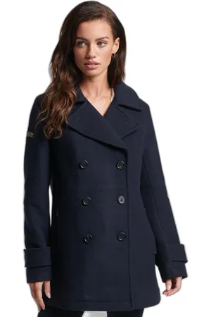 Superdry Wollen damesjas met dubbele knopen