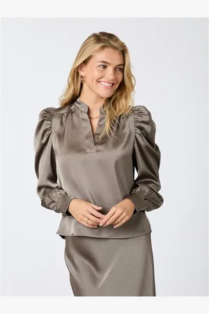 Neo Noir Blouse Rosslyn Heavy Sateen warm grey